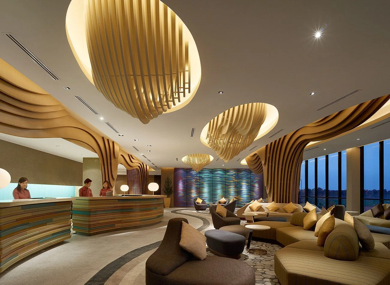 Параметрические элементы интерьера отеля Hotel Jen Johor в Малайзии — фото 1